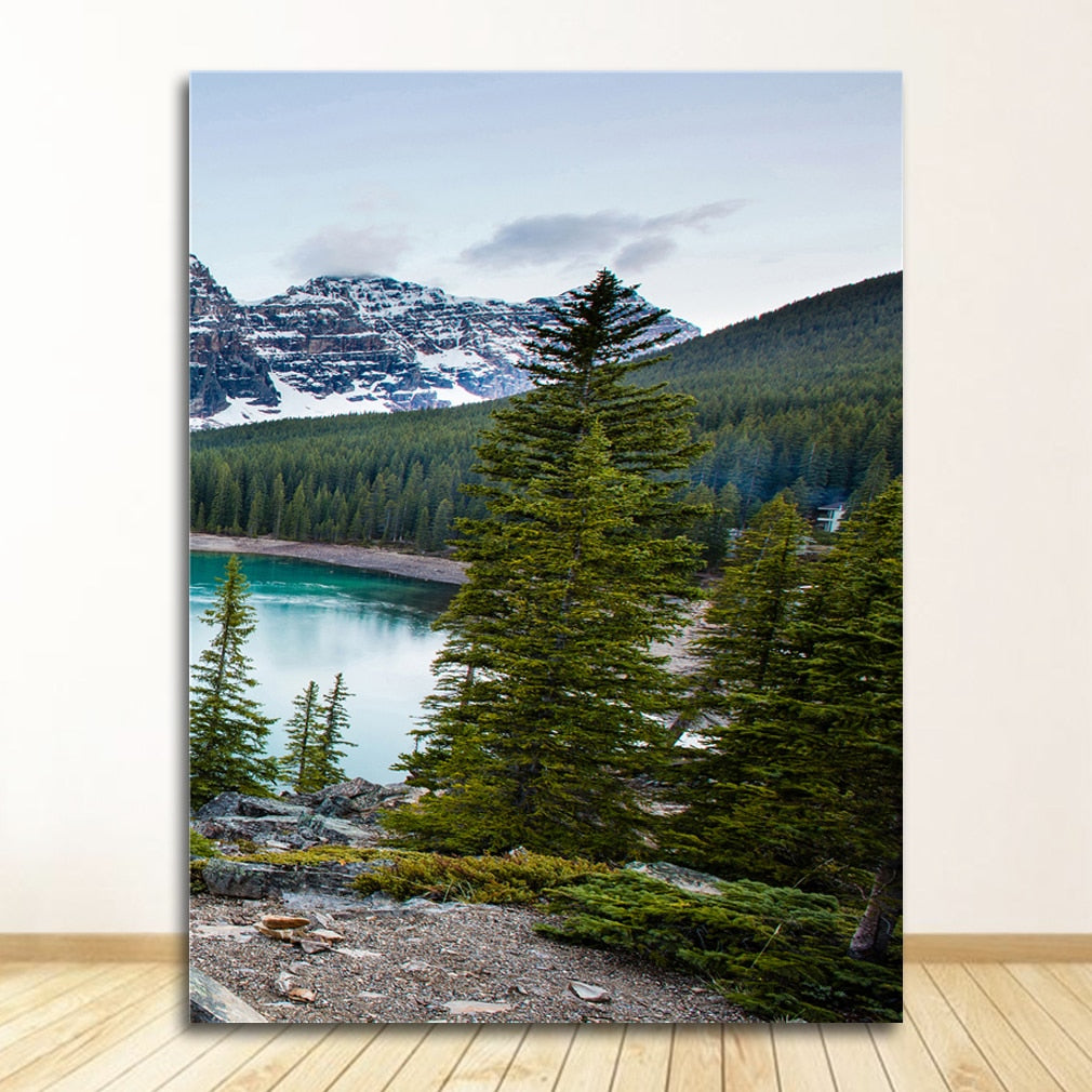 Lake Forest Mountain Canvas Art