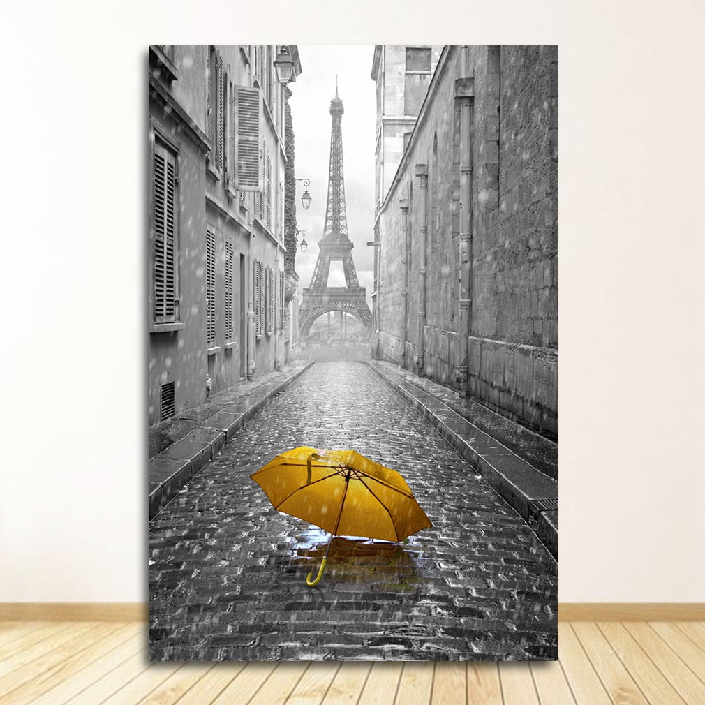 London Paris City Landscape Canvas Art