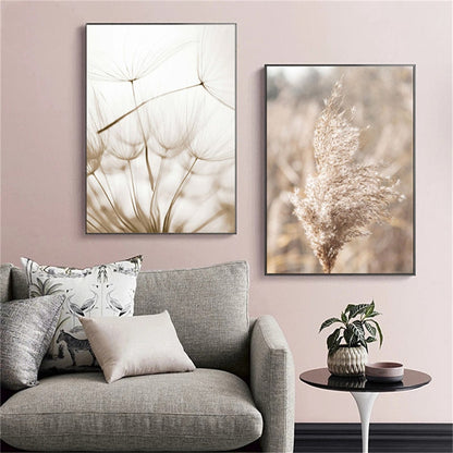 Grassland Lion Dandelion Canvas Art