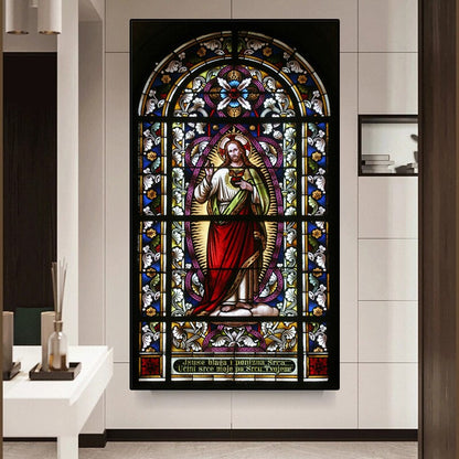 Jesus Christ Mosaic Church Glass Window Canvas Art