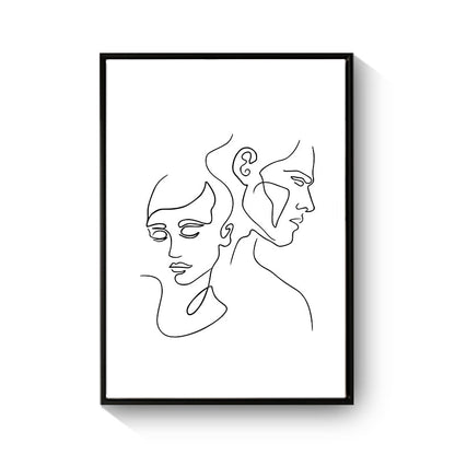 Minimalist Body Line Drawing Abstract Canvas Art