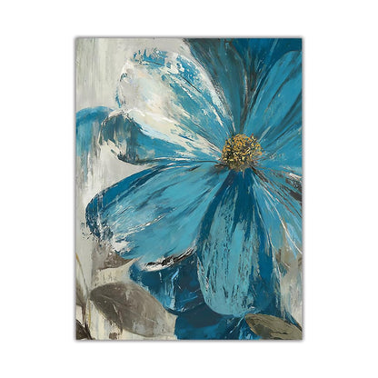 Blue Paint Flowers Canvas Art