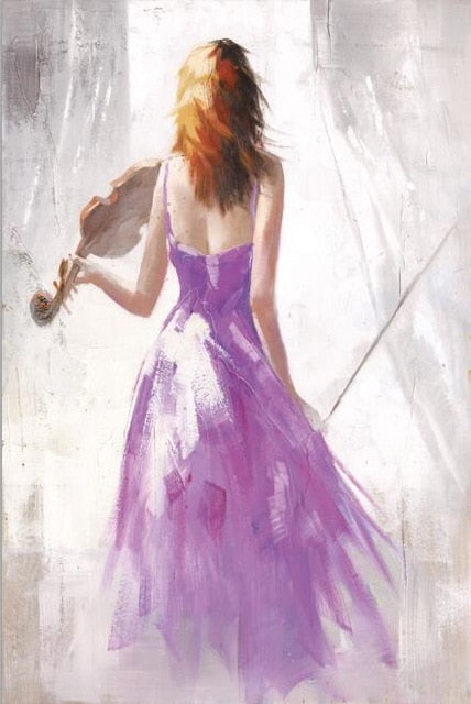 Violin and Dancing Woman Canvas Art