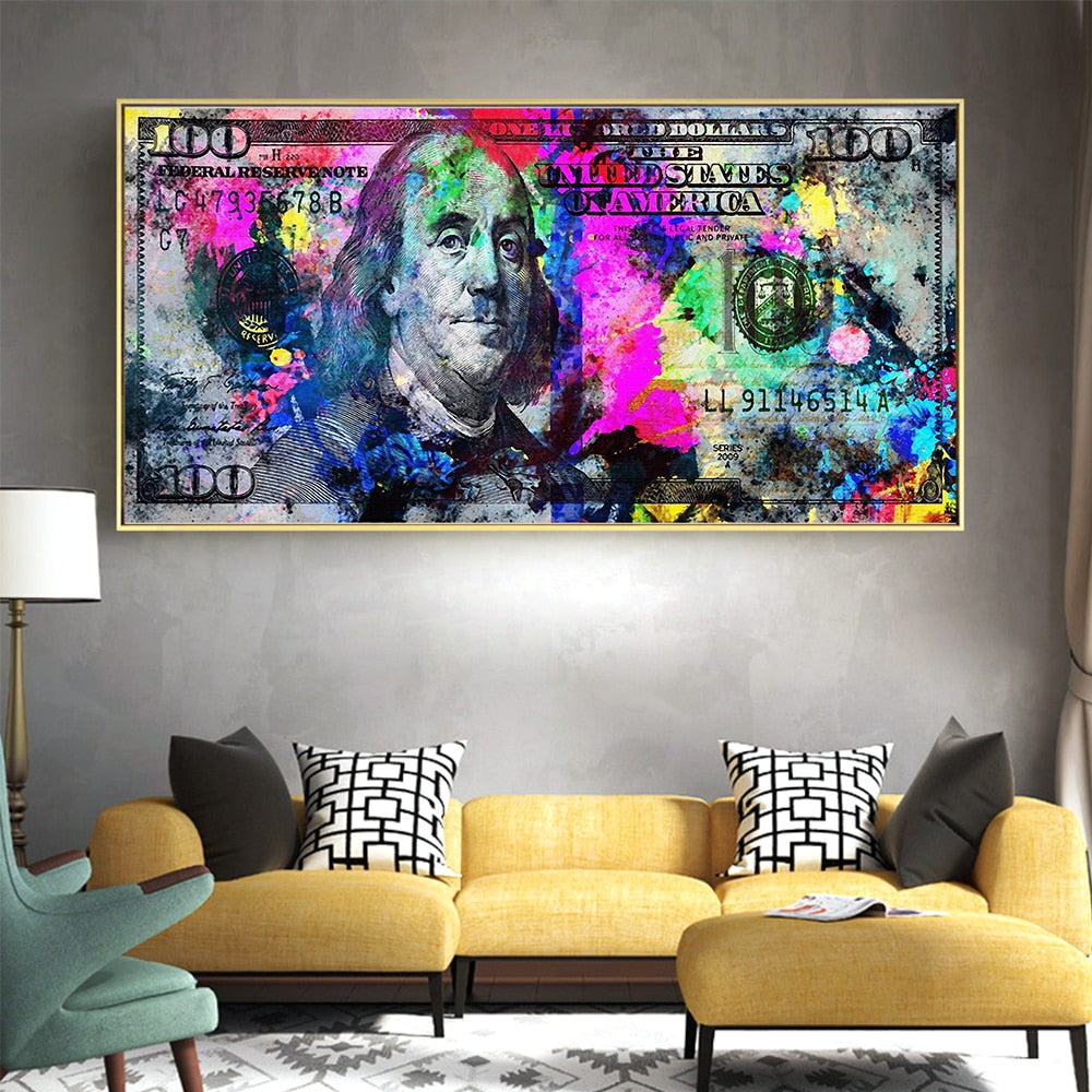 Dollar Bill Wall Art Canvas