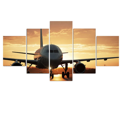 Airplane Sunset Canvas Art