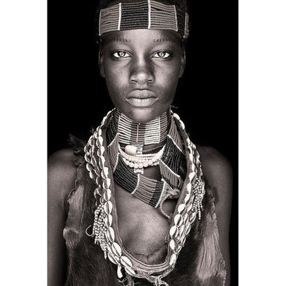 Black And White African Tribal Canvas Art