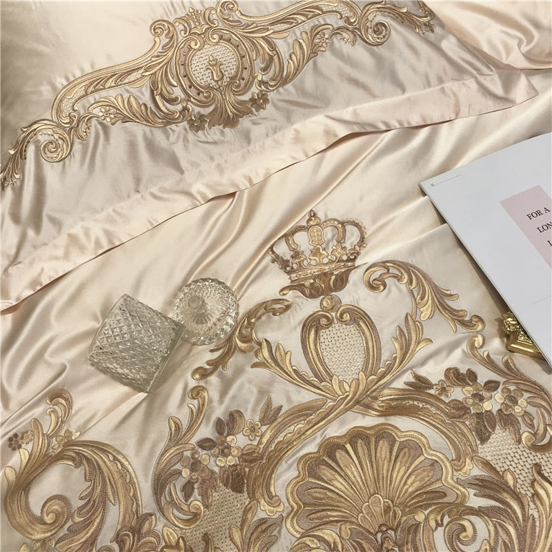 Raffia Damask Sateen Duvet Cover Bedding Set