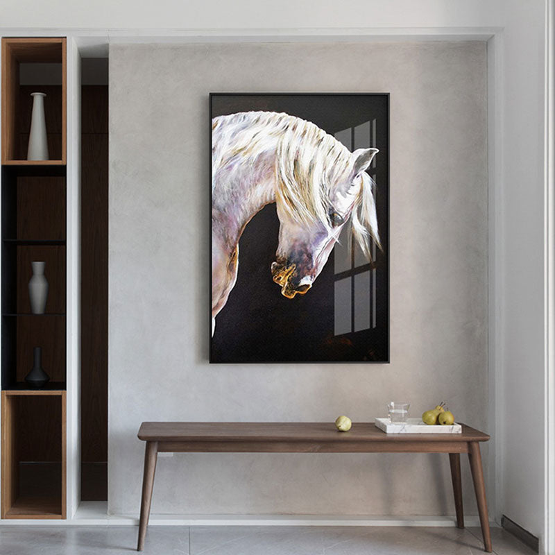 Artistic White Horse Canvas Art