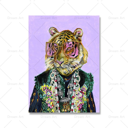 Fashion Animals in a Suit Art Canvas