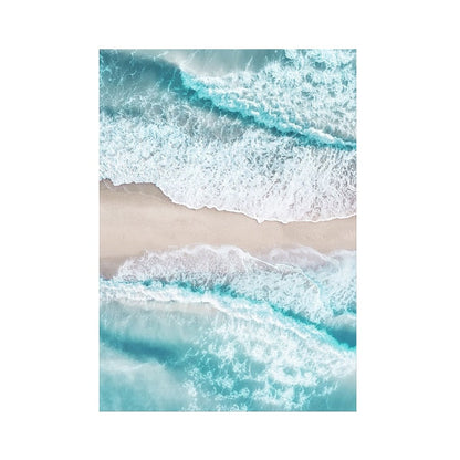 Blue Tropical Seaside Beach Canvas Art