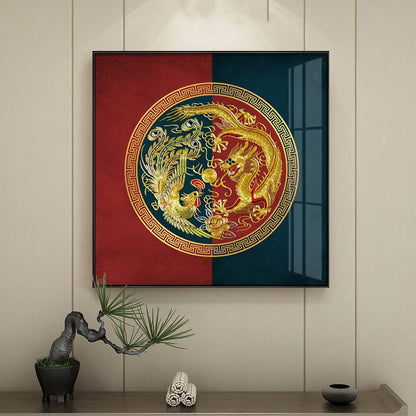 Chinese Gold Dragon Canvas Art