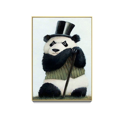 Cute Panda Bamboo Canvas Art