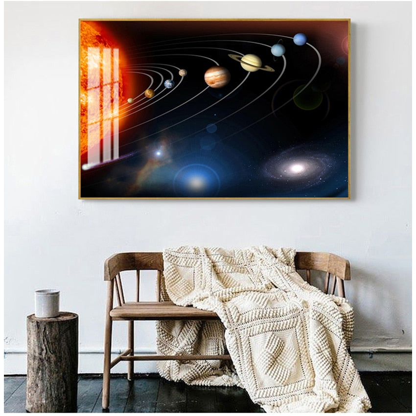 Meteorite Earth Galaxy Universe Wall Art Canvas