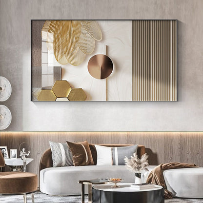 Minimalist Abstract Gold Canvas Art