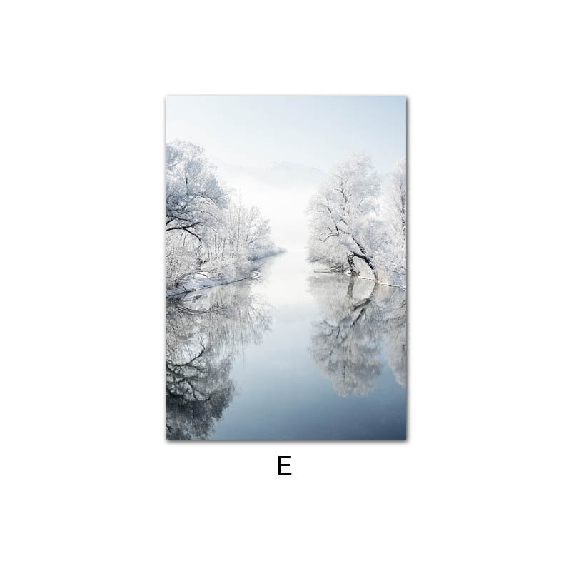 Mystical Siberia Winter Snow Forest Canvas Art