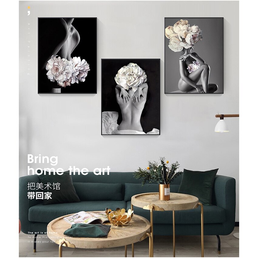 Woman Flower Head Canvas Art