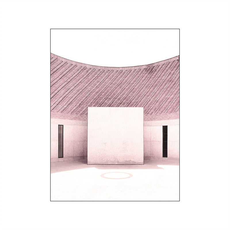 Pink Car Rome Window Car Canvas Art