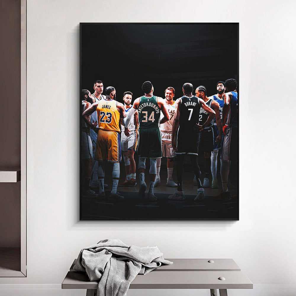 Basketball All Stars James Curry Durant Canvas Art