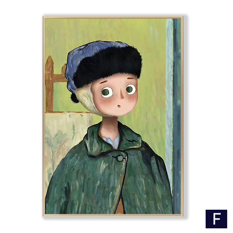 Classic Paintings Cartoon Canvas Art