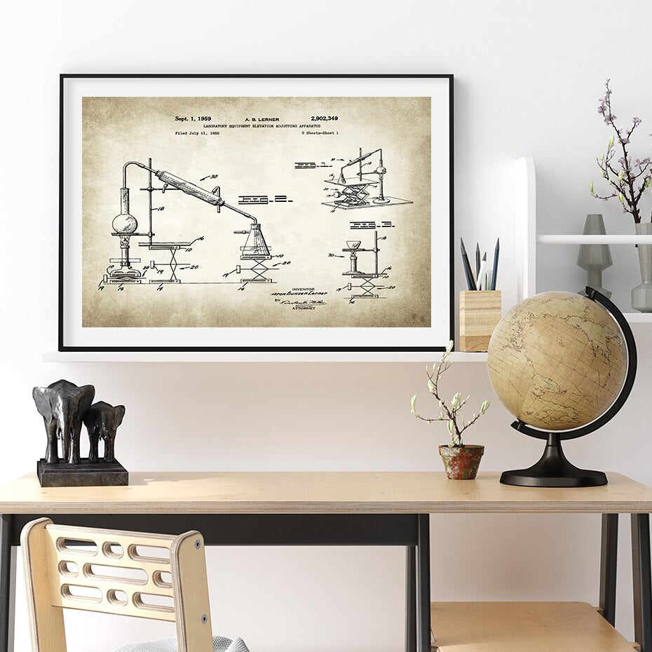 Microscope Chemistry Periodic Table Patent Canvas Art