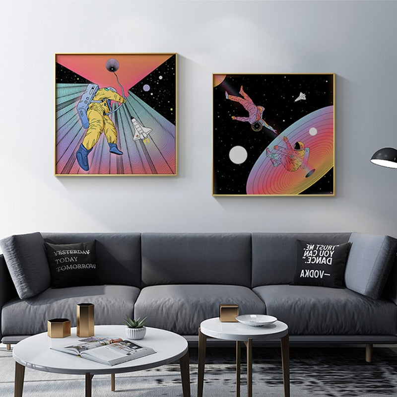 Space Astronaut Robot Canvas Art