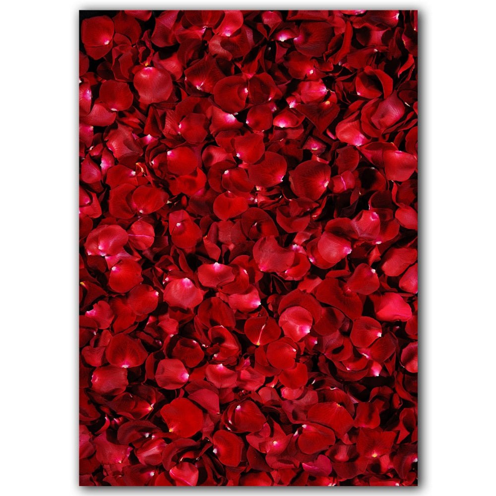 Red Rose Petals Canvas Art