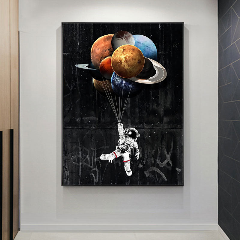 Cartoon Astronaut Wall Art Canvas