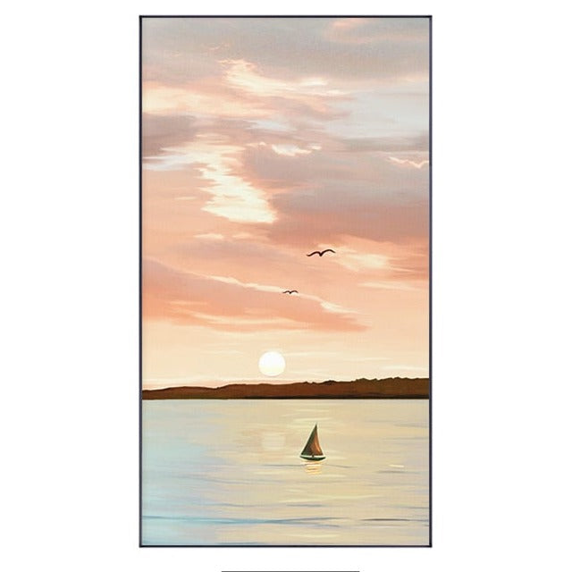 Sunset Landscape Painting Canvas Art