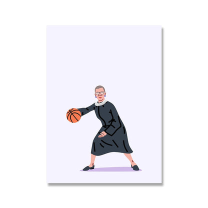 Einstein Playing Basket Ball Art Canvas