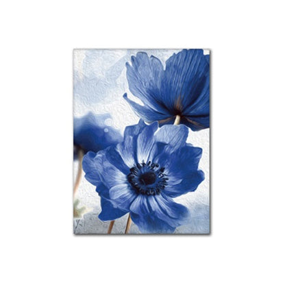 Watercolor Painting Blue Flower Canvas Art