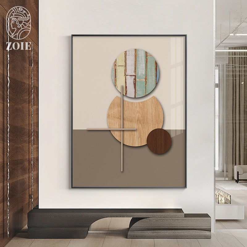 Abstract Gray Gold Geometric Canvas Art