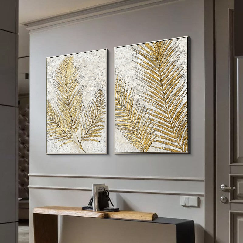 Gold Leaf Canvas Art