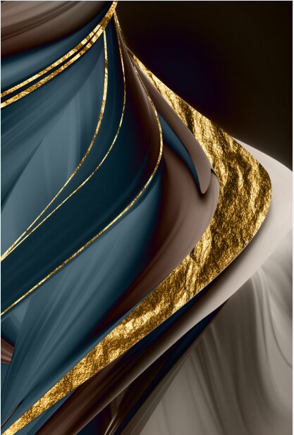 Ribbon Abstract Gold Foil Canvas Art