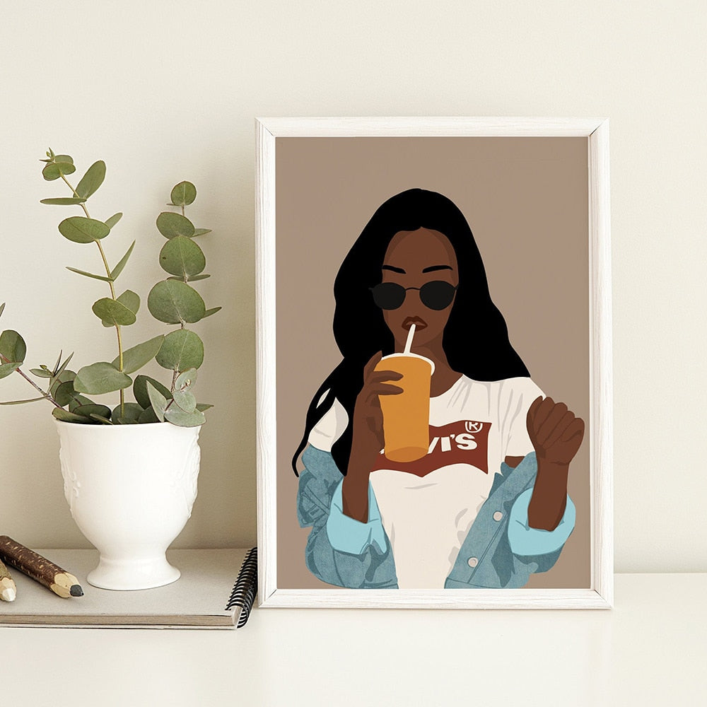 Confident Black Woman Canvas Art