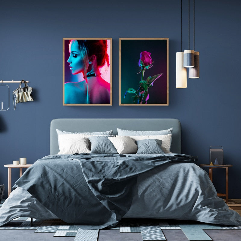 Neon Cyberpunk Sexy Canvas Art