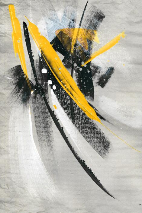 Abstract Yellow Feather Oil Painting Canvas Art