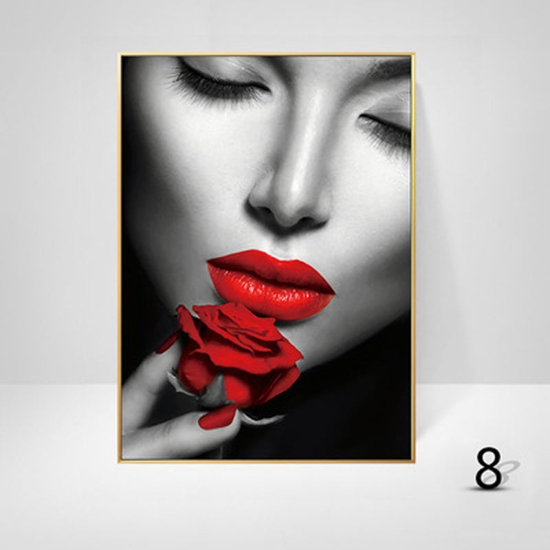 Sexy Red Lips Canvas Art