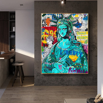 Graffiti Statue Of Liberty Canvas Art