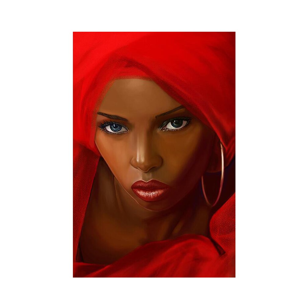 Red scarf African Women Canvas Art