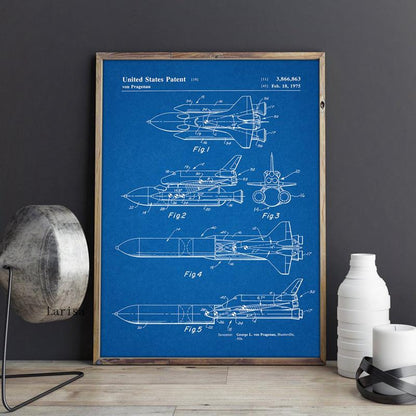 Space Shuttle Patent Blueprint Canvas Art