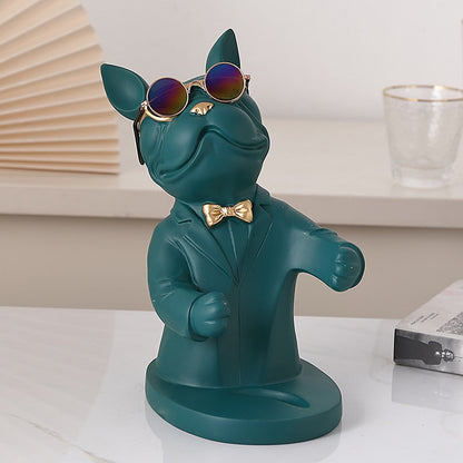 Bulldog Wine Holder Statue