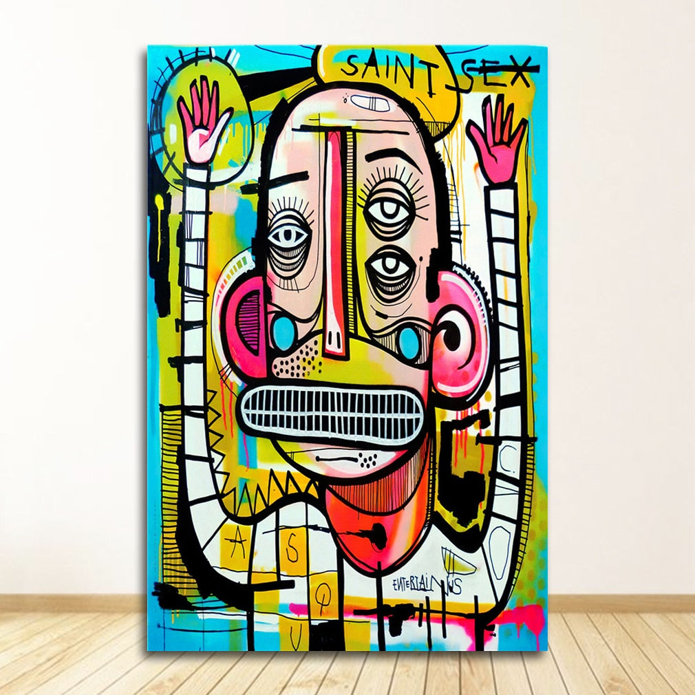 Graffiti Street Art Joachim Abstract Colorful Canvas Painting Art