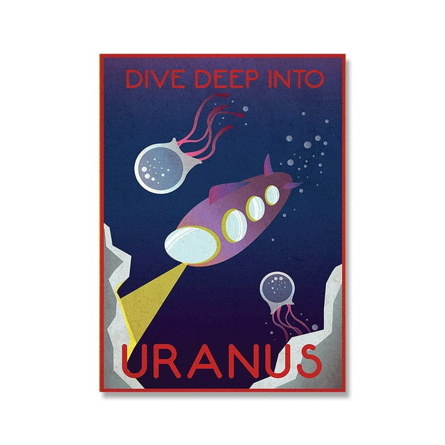 Cartoon Space Planet Canvas Art