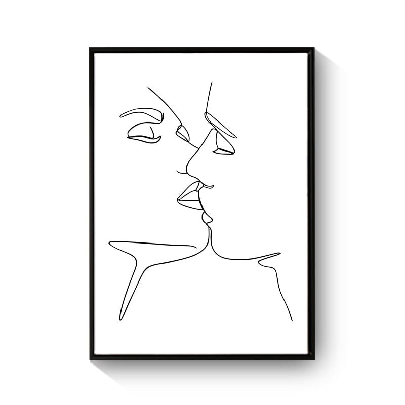 Minimalist Body Line Drawing Abstract Canvas Art