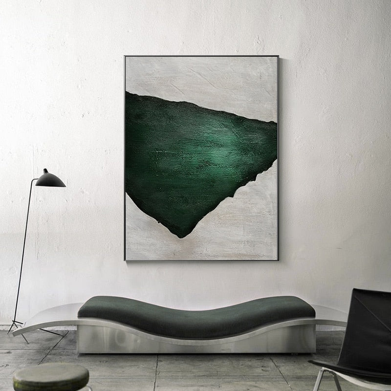 Abstract Green Erosion Canvas Art