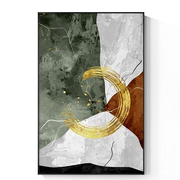 Abstract Gold Foil Canvas Art