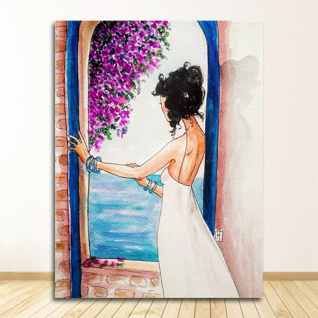 Big Hair Girl Canvas Art