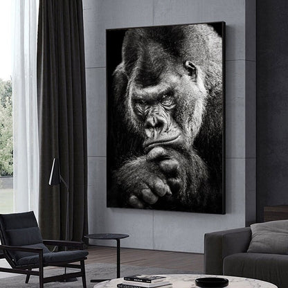 Fierce Black Gorilla Canvas Art