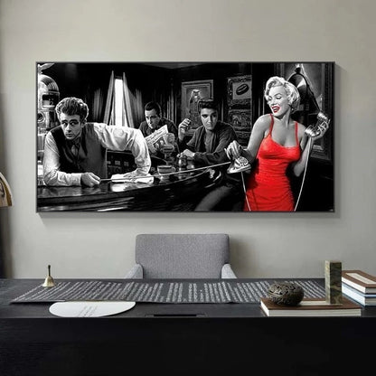 James Dean Marilyn Monroe Elvis Presley Canvas Art