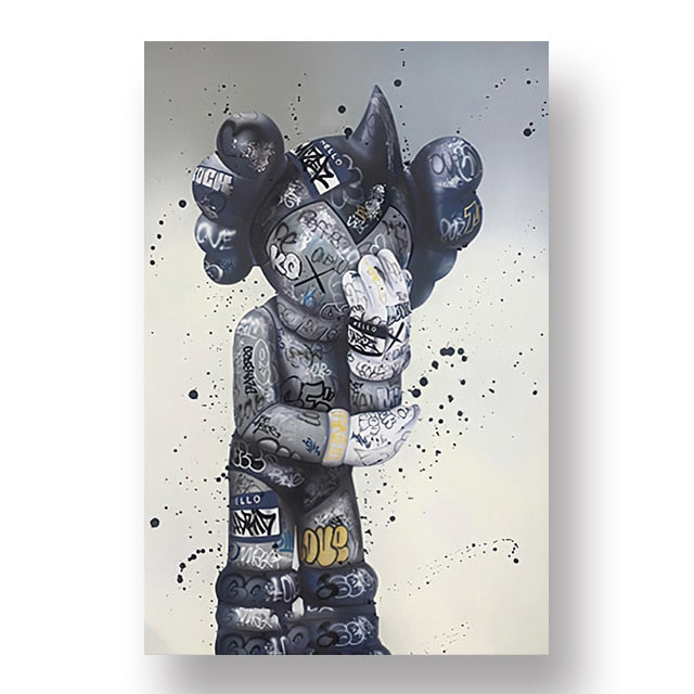 Crying Kaws Doll Canvas Art